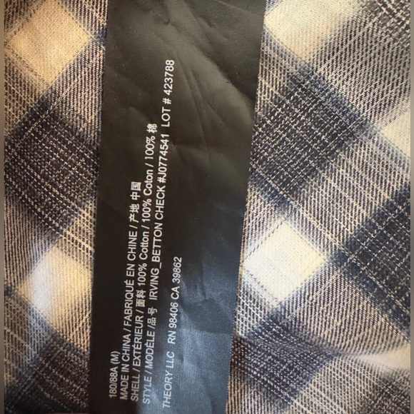 Theory Black and White Plaid Button Down Shirt 🖤⌚️📓 - Picture 6 of 7